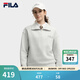 斐樂(lè )FILA半開(kāi)襟男女同款衛衣秋季新款情侶華夫格寬松休閑翻領(lǐng)女上衣 靜雅花灰-MG M 170/92A/M