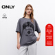 ONLY2025夏季新款酷感字母印花落肩圓領(lǐng)短袖T恤女|125201031 E39鐵灰色 L