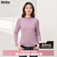 MsShe210克高彈鎖溫肌底衣加大碼女裝遮肚子磨毛半高領(lǐng)打底衫內搭 【木耳邊半高領(lǐng)】桔梗紫色現貨 4XL 適合160-200斤
