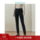 茵曼（INMAN）內里加絨顯瘦小腳褲冬季女裝新款保暖鉛筆褲 牛仔黑 25