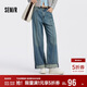 森馬（Semir）森柔牛仔|商場(chǎng)同款牛仔褲女翻邊長(cháng)褲2025秋季闊腿褲103525124007A