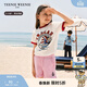 Teenie Weenie  Kids小熊童裝25年男女童純棉圓領(lǐng)印花短袖T恤打底衫 米白色 150 cm