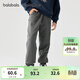 巴拉巴拉童裝兒童褲子男童長(cháng)褲女童冬裝新款加絨褲運動(dòng)褲寬松保暖 深花灰00102 【加絨保暖】 140