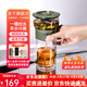 ZENS 哲品派杯個(gè)人專(zhuān)用高檔便攜泡茶杯茶水分離杯濾茶杯快客杯辦公室飄逸杯 升級款3.5防燙易清洗 叢林綠