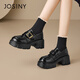 卓詩(shī)尼厚底單鞋女款2026春新款粗跟JK小皮鞋子英倫風(fēng)棕色樂(lè )福鞋黑色 36