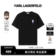 Karl Lagerfeld【100%棉】卡爾拉格斐男裝老佛爺夏季簡(jiǎn)約基礎款套頭短袖T恤上衣 淺紫色 M （48）