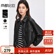 尚都比拉小個(gè)子通勤PU皮皮衣女秋季摩登氣質(zhì)短款機車(chē)服寬松落肩長(cháng)袖外套