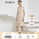 PORTS寶姿商場(chǎng)同款新品女裝氣質(zhì)明線(xiàn)壓褶短袖連衣裙LL8D315KWB028 珠光粉 XS (2)