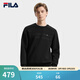 FILA 斐樂(lè )官方男子套頭衛衣冬新款時(shí)尚簡(jiǎn)約基礎針織長(cháng)袖上衣 正黑色-BK L 175/96A/L