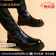CalviaKrim品牌輕奢男靴秋冬新款馬丁靴男潮流厚底短靴百搭切爾西靴加絨保暖 黑色 43【皮鞋碼】