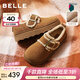 百麗（Belle）復古毛邊雪地靴女冬季新款商場(chǎng)款舒適毛毛鞋勃肯鞋E5N1DDM5 棕色-毛里 37
