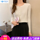 歐貝汐春秋新款洋氣修身長(cháng)袖內搭毛衣百搭低領(lǐng)打底針織衫女士 白色 均碼