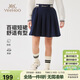 英氏（YEEHOO）女童裙子兒童半身裙中大童裝短裙學(xué)院風(fēng)運動(dòng)休閑春裝 深藍 150