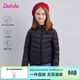 笛莎（DEESHA）童裝女童輕薄羽絨服2025秋冬新款女寶寶短款三防輕盈保暖外套 黑色 150 【充絨量：63.2g】