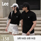 Lee標準版防曬紫外線(xiàn)刺繡logo涼感短袖男女同款情侶polo衫休閑潮 黑色 L