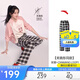 安踏×loopy聯(lián)名丨格子褲休閑直筒褲女冬季新款減齡寬松運動(dòng)長(cháng)褲