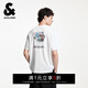 杰克·瓊斯（JACK&JONES）BSQ聯(lián)名男裝T恤簡(jiǎn)約舒適純棉寬松休閑精致刺繡短袖上衣225301137 A06本白色 常規 M （175）