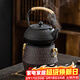 瓷牌茗茶具圍爐煮茶鐵壺火碳爐鑄鐵功夫茶具煮茶爐家用戶(hù)外木炭爐 雙耳炭爐+0.9升櫻花鐵壺