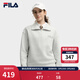 斐樂(lè )FILA半開(kāi)襟男女同款衛衣秋季新款情侶華夫格寬松休閑翻領(lǐng)女上衣 靜雅花灰-MG M 170/92A/M