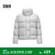 森馬（Semir）陳都靈|羽絨服女90%鵝絨服短款純色特寬松外套冬季三防保暖面包服 晨灰（白鵝絨）20154 （特寬松） M