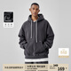 BODYDREAM加絨連帽衛衣男秋冬套頭上衣情侶裝帽衫/休閑褲運動(dòng)套裝 深灰色 （加絨衛衣） L