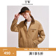 Teenie Weenie小熊男裝秋冬款夾克男復古美式質(zhì)感做舊寬松挺闊骨感休閑夾克外套 卡其色 L