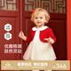 英氏（YEEHOO）嬰幼兒分體套裝女寶可愛(ài)紗裙蛤套春秋長(cháng)袖假兩件上衣時(shí)髦紅色童裝 紅白 90 cm
