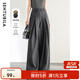 尚都比拉秋裝新款闊腿褲女颯美利落氣質(zhì)通勤OL帥氣御姐風(fēng)顯瘦褲子 碳灰色 M