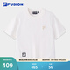FILA FUSION斐樂(lè )女針織短袖衫秋季新款休閑緊身T恤 云白色-WT L