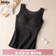 MsShe【德絨保暖內衣】加大碼女裝冬裝胖mm免穿文胸背心女帶胸墊 深灰色現貨-5091 3XL