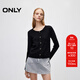 ONLY秋季簡(jiǎn)約百搭圓領(lǐng)正肩短款長(cháng)袖針織衫女|12433B008 H1Z 黑色 M (165) 84A