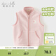 戴維貝拉（DAVE＆BELLA）兒童搖粒絨馬甲女童背心男寶寶無(wú)袖上衣春裝新款童裝洋氣小童衣服 淺粉色【DB3242748】 110 cm（建議身高100-110cm）