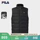 FILA 斐樂(lè )官方男士羽絨馬甲2026春新款時(shí)尚休閑基礎滿(mǎn)印保暖外套 正黑色-BK M 170/92A/M