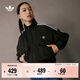 adidas三條紋短款休閑夾克外套女裝阿迪達斯官方三葉草   黑色   M