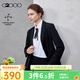 G2000【多面彈性/商場(chǎng)同款】女裝2025秋冬厚款商務(wù)通勤西裝套裝 西服-彈力肌理感-黑色修身 L （38）