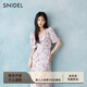 SNIDEL【精英衣櫥】短袖蕩領(lǐng)雪紡印花茶歇連衣裙SWFO252300 紫色 L (2)