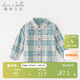 戴維貝拉春秋裝男童格子襯衫中大童棉襯衣兒童上衣童裝