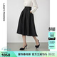 朗姿【Basic衣櫥】王楚然同款小香風(fēng)黑色半裙