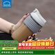 樂(lè )扣樂(lè )扣（LOCK&LOCK）咖啡杯耐熱玻璃水杯子男女學(xué)生便攜式雙飲吸管杯隨手杯500ML灰色