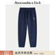 Abercrombie & Fitch美式百搭抓絨LOGO束腳運動(dòng)衛褲長(cháng)褲25秋冬新款男裝134-5147 海軍藍 XL (180/98A)