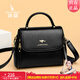 袋鼠卡拉包包女包女款2026新款中年女士包媽媽包斜跨小包單肩包生日禮物 黑色（手包+卡包+禮盒裝）
