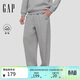 蓋璞（GAP）男裝秋季款膠印LOGO松緊腰寬松抓絨休閑直筒衛褲束腳褲786421