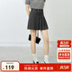 尚都比拉春季梨型遮胯顯瘦通勤中裙百褶半身裙 深灰色短款 XL