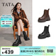 他她（TATA）巡星者靴子女鞋工裝靴秋冬新黑色加絨馬丁靴英倫短靴CG801DD5 黑色 37