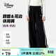 迪士尼寶寶（Disney Baby）女童長(cháng)褲兒童褲子中大童裝春季10A抑菌花邊直筒百搭褲 黑色 160