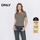 ONLY2026春季新款時(shí)髦側肩吸睛鏤空正肩剪裁圓領(lǐng)T恤女|126101106 C11鋁灰色 M