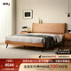 聯(lián)邦（LANDBOND）家具 北美櫻桃木純實(shí)木床原木風(fēng)主臥1.5米1.8米帶軟包雙人床 月兔床 | 實(shí)木腳款 1.5*2米