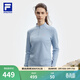 FILA 斐樂(lè )冬季新款健身運動(dòng)半拉鏈瑜伽跑步內搭加絨保暖女子長(cháng)袖T恤 新時(shí)風(fēng)淺藍-BU M 165/84A/M