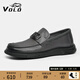 VOLO犀牛男鞋休閑皮鞋套腳豆豆鞋男士透氣英倫一腳蹬皮鞋樂(lè )福鞋男 灰色 42