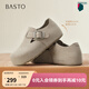 百思圖（BASTO）【香草慕斯】26春商場(chǎng)新款真皮厚底加絨灰色勃肯鞋內增高女 灰色 內增高4cm 35